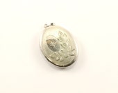 Vintage Flower Floral Locket Picture Design Pendant 925 Sterling Silver PD 2179