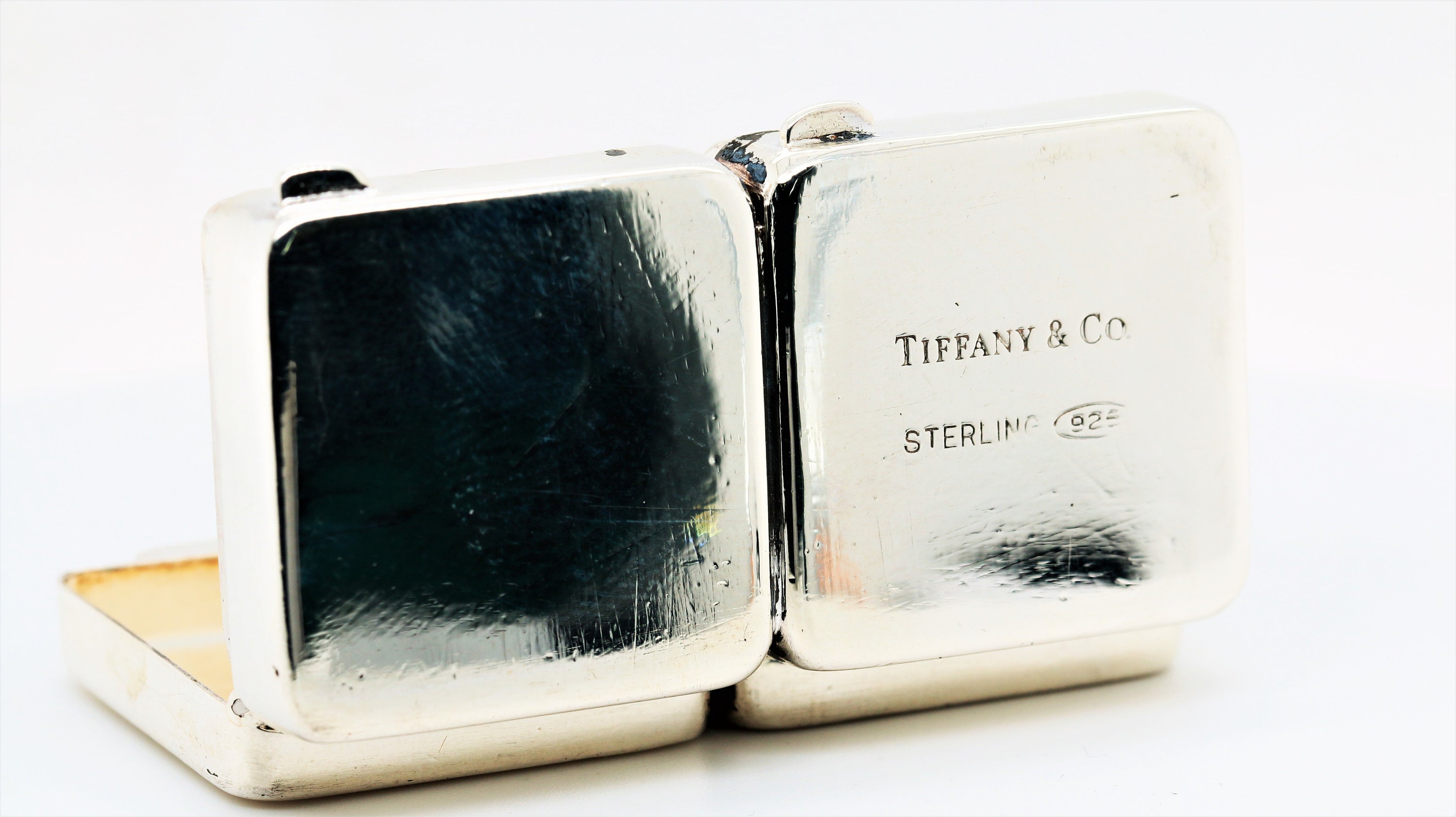 Estate Tiffany & Co SS Vintage Heart Shaped Pill Box