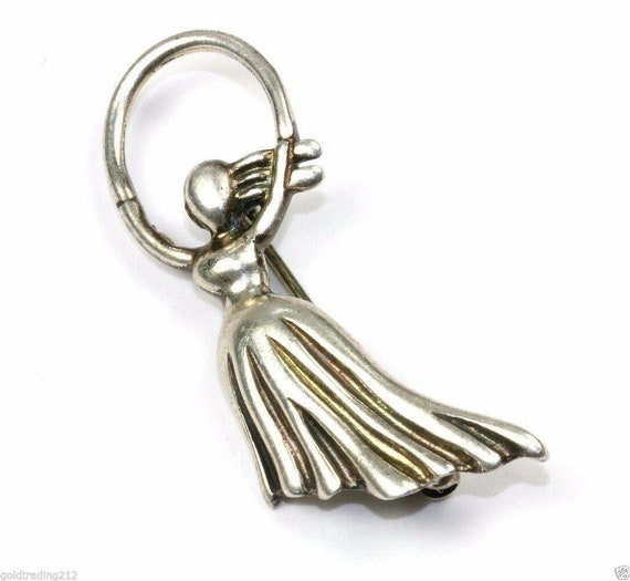 Vintage Designer Dm Women Lady Women Pin Sterling 925 Silver Bb 486 273858593803