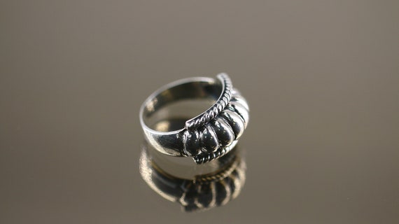 Vintage Simple Plain Scroll Twisted Braided Ring … - image 6