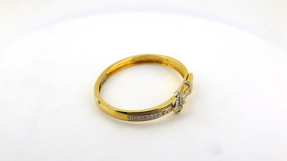 Vintage Gold Plated Belt Buckle Bangle Bracelet 9… - image 6