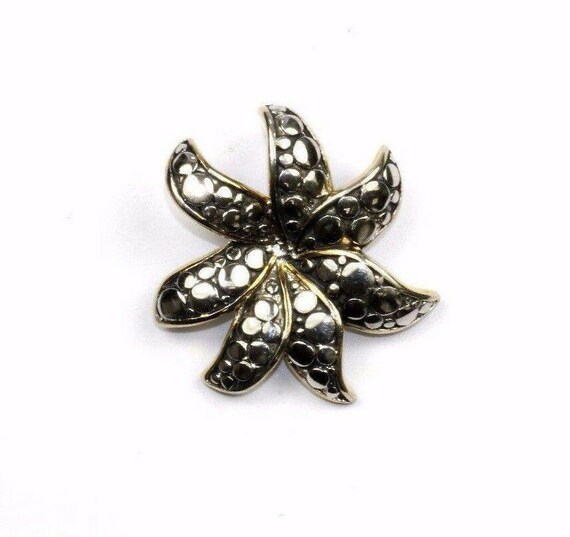 Vintage Flower Shaped Crystals Inlay Pin Brooch 925 Sterling Bb 85 273818581785