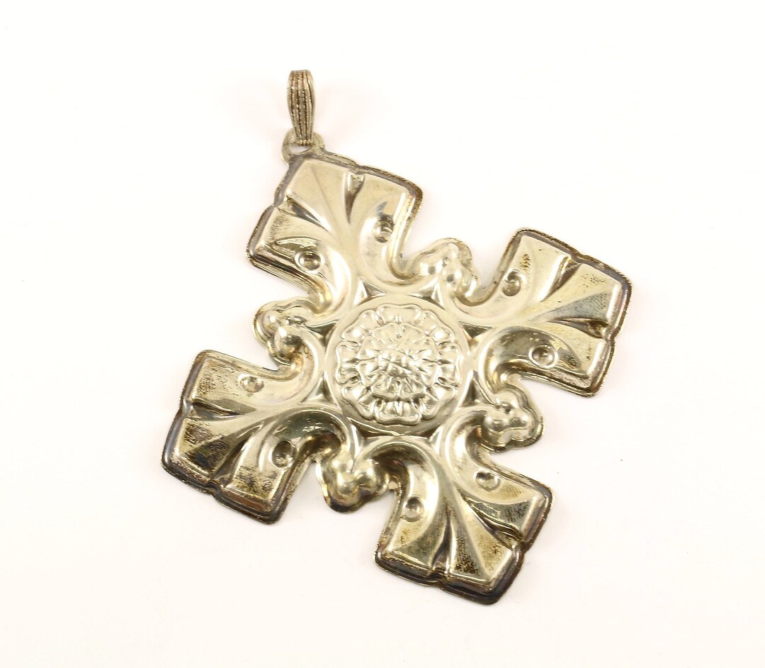 Vintage 1976 Reed and Barton Christmas Cross Ornament Sterling Etsy