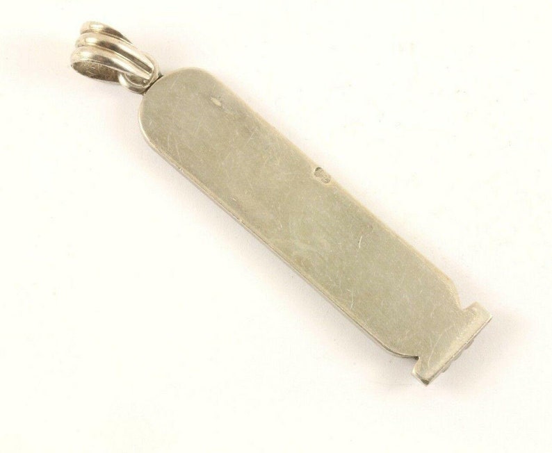 123720944781 Vintage Silver Egyptian Alphabet Design Pendant 925 Sterling Pd 1937