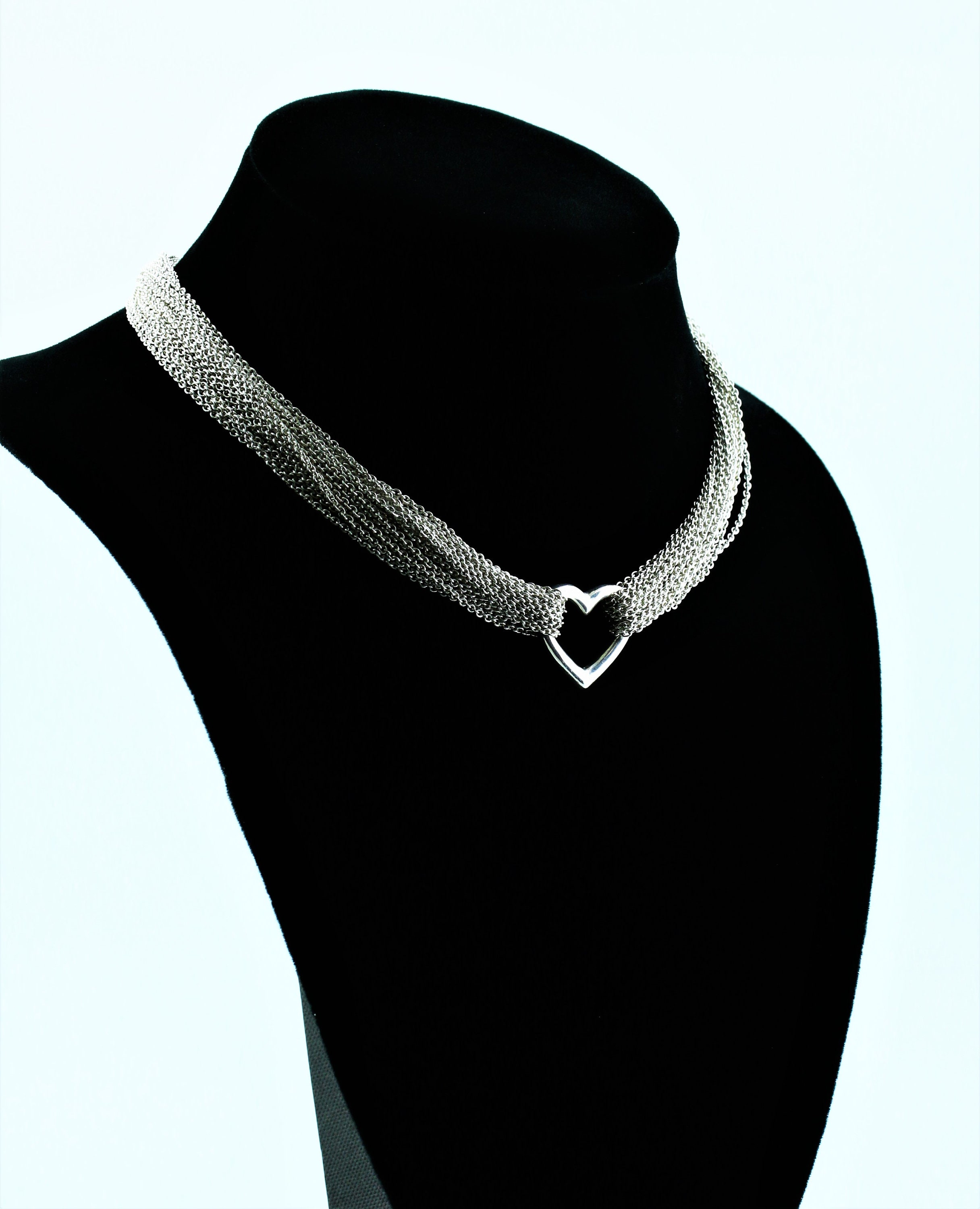 Tiffany multi hotsell chain heart necklace