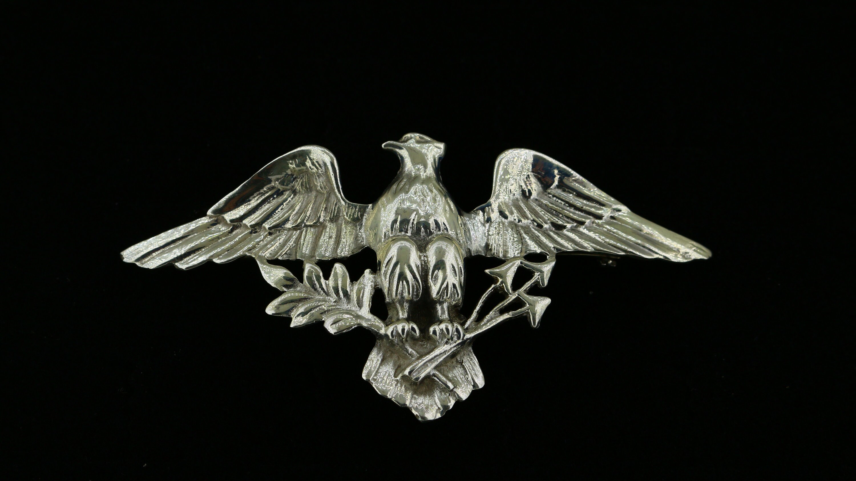 Vintage Large Heavy Eagle Pin/brooch Sterling 925 Silver Bb Etsy