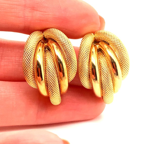 Vintage Earrings | 14K Yellow Gold Earrings | Han… - image 2