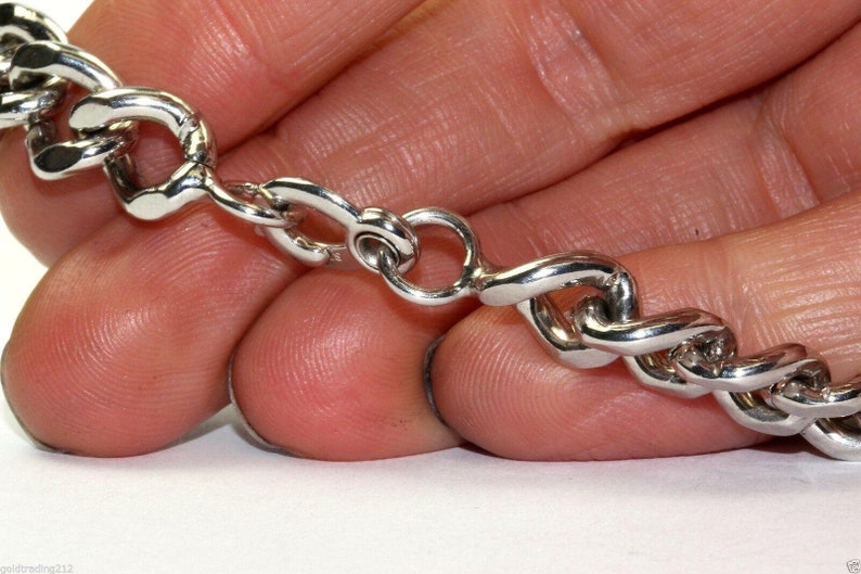 Vintage Name Steven Mens Id Cuban Chain Bracelet 6.75 In 925 Sterling Br 1650 401744712998