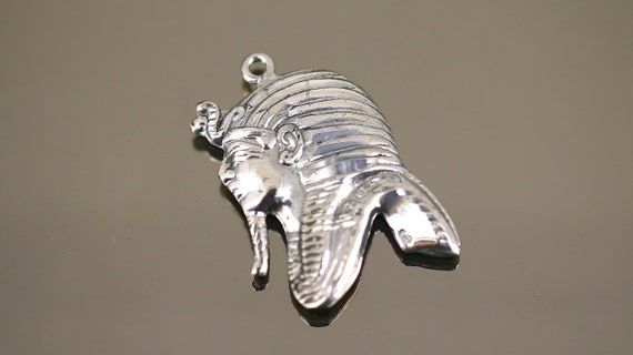 Vintage Egyptian Pharaoh Design Pendant Sterling … - image 2