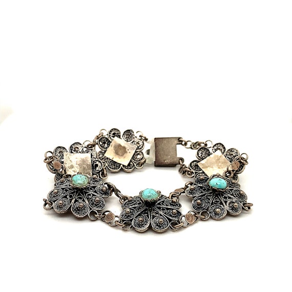 Vintage Bracelet |  Flower Floral Bracelet |  Blu… - image 4