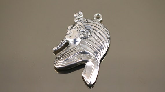 Vintage Egyptian Pharaoh Design Pendant Sterling … - image 3