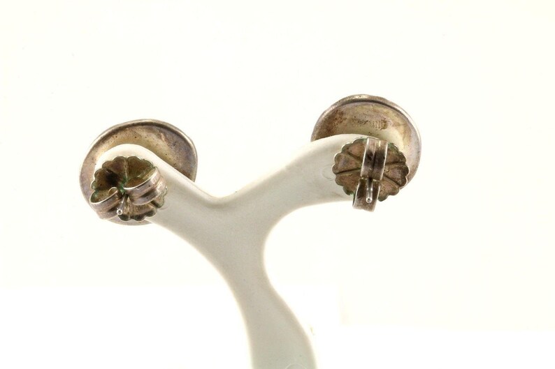 123759757454 Vintage Oval Onyx Stud Earrings 925 Sterling Silver Er 410