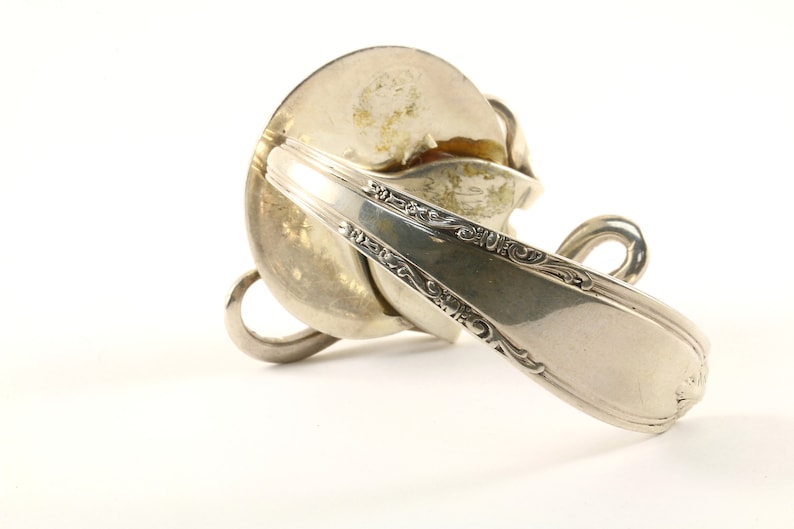 Vintage Beautiful Leonore Unique Fork Scroll Design Cuff Bracelet 925 Sterling Silver BR 3501