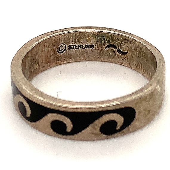 Vintage Size 8.75 Ring Wave Ocean Scroll Design Ring … - Gem