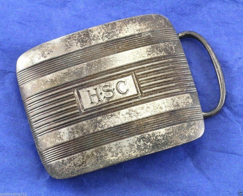 273834762993 R.blackinton #3396 Belt Buckle Piece Hsc Initial Engraving Sterling Ot 115