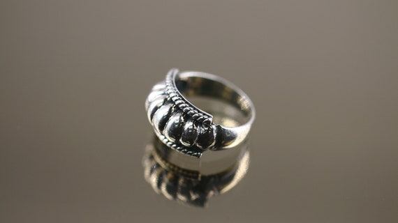 Vintage Simple Plain Scroll Twisted Braided Ring … - image 3