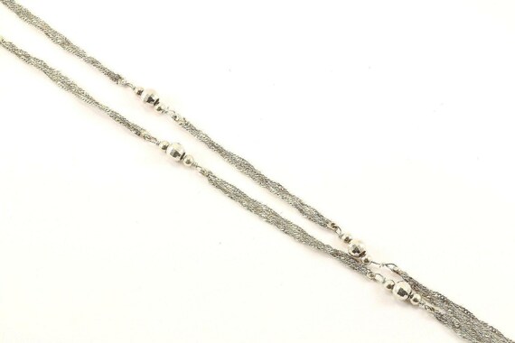 Vintage Long Multi Chain Design Necklace Sterling… - image 1