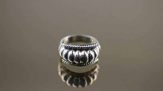 Vintage Simple Plain Scroll Twisted Braided Ring … - image 5