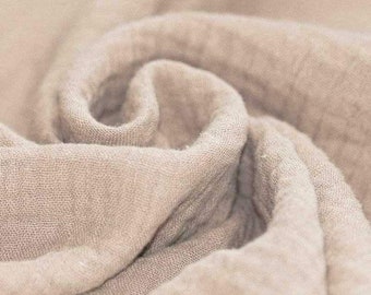 cotton muslin sand-coloured plain sand cream light beige