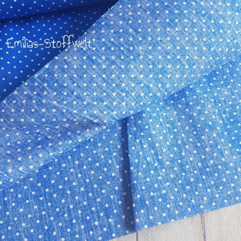 Cotton dots white dark blue image 3