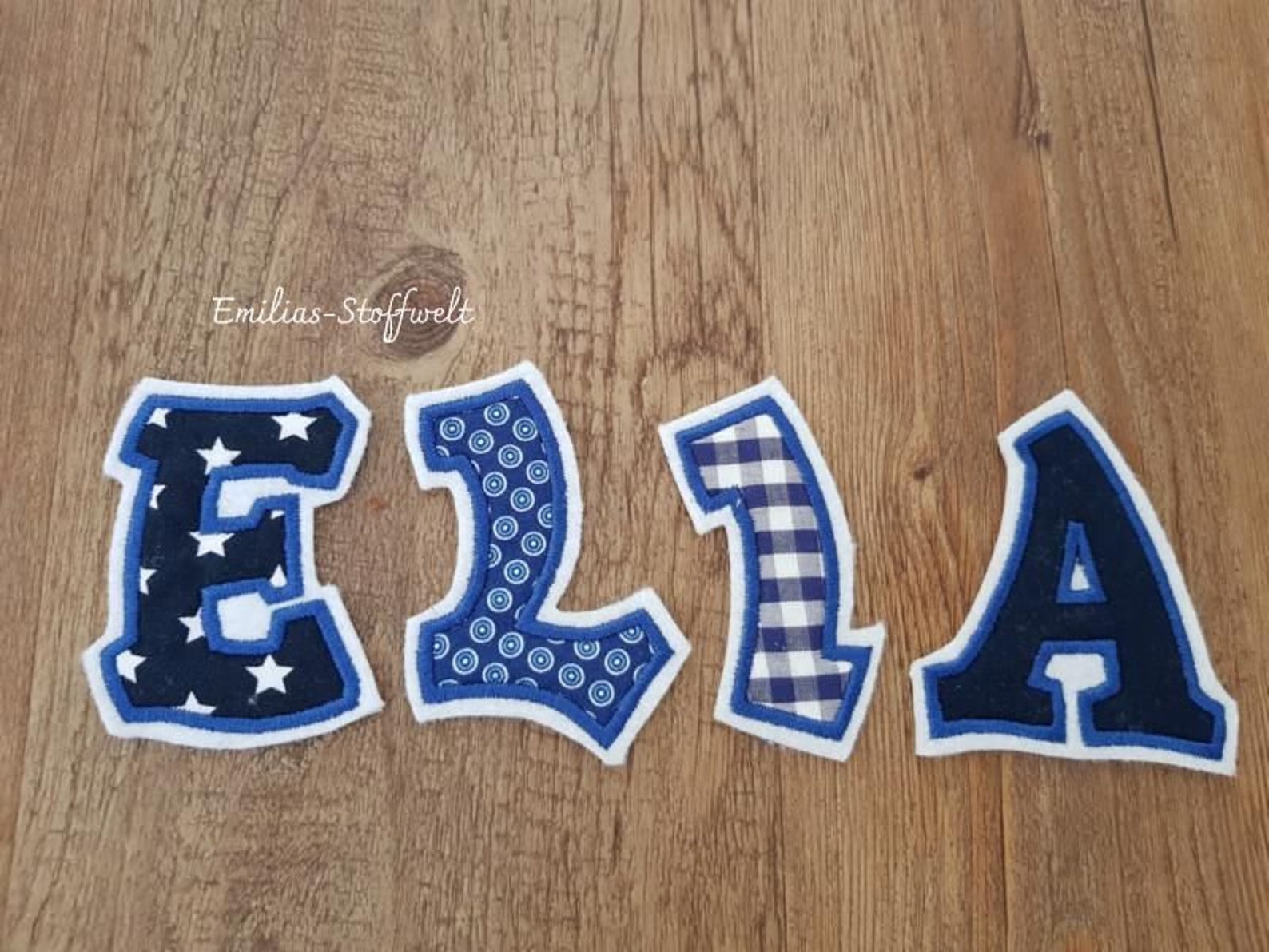 Name Namenszug Buchstaben Applikationen blautöne Etsy