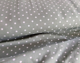 Jersey dark mint dots white jersey fabric