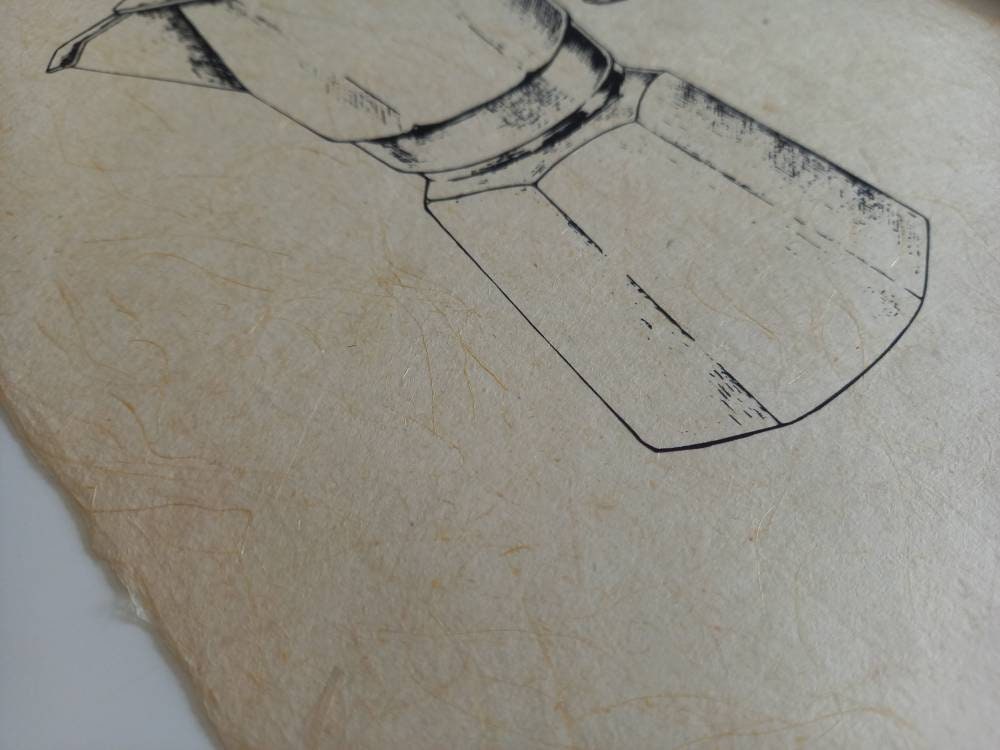 COFFEE on Papyrus Paper Pen and Ink Drawing - Etsy