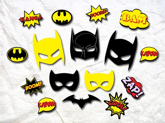 Batman party props Batman printable masks Birthday photo booth | Etsy