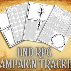 DnD Printable Journal, DM's DnD Campaign Tracker, Dungeons & Dragons RPG Game Campaign Planner, Session Notes, Simple Digital Version