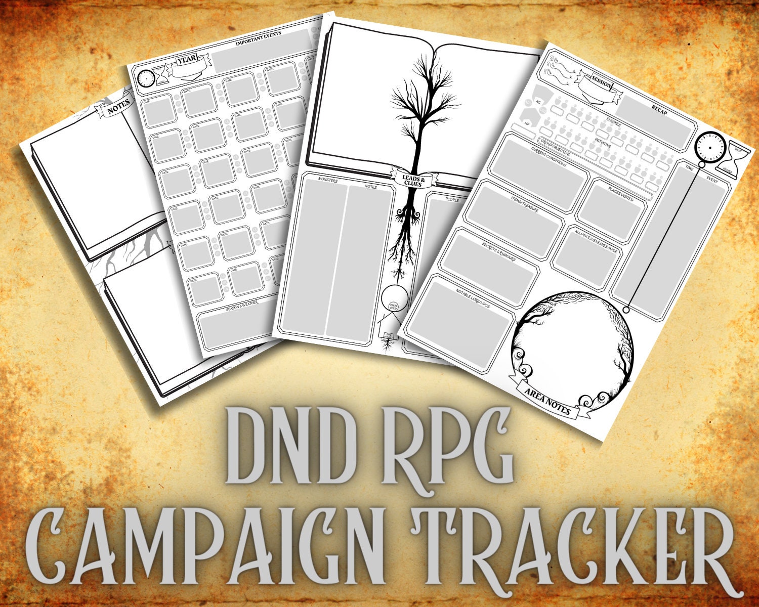 Dungeons & Dragons Campaign Tracker Printable Simple Version Etsy