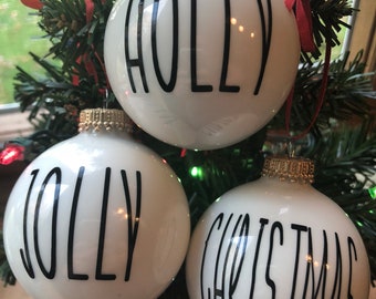 Rae Dunn Inspired Christmas Ornaments