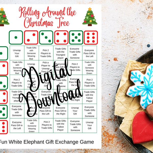 Printable White Elephant Game White Elephant Game Digital Download Work Office Party Family Christmas Party