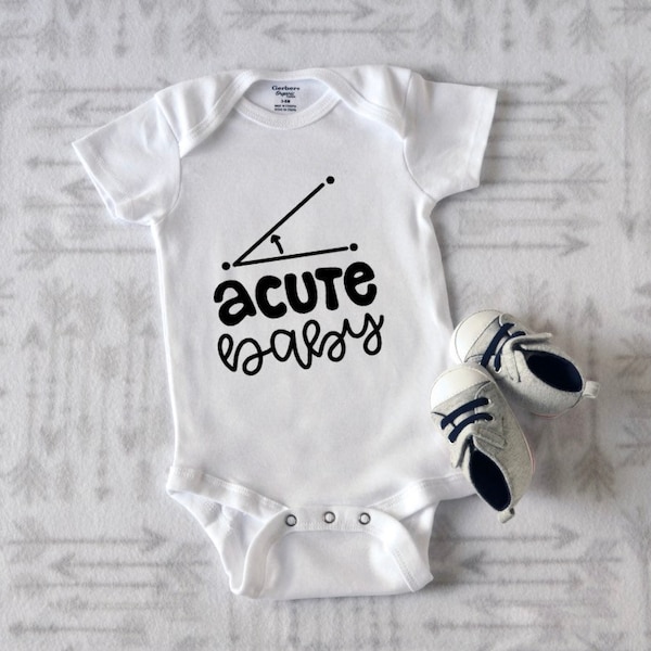 Cute Funny Pun Math Baby Onesie | Baby Shower Gift for Teacher Mom or Dad | Acute Baby Outfit | Newborn Infant Gift Gender Neutral