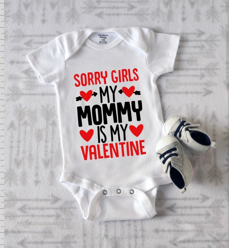 First Valentines Day Valentines Baby Onesie Mommy is My - Etsy