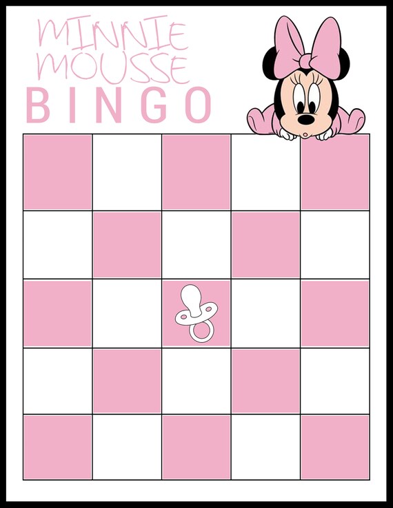 Minnie Mouse Bingo Board | Etsy