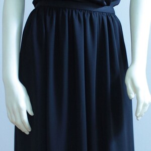 Women&#39;s Chiffon Maxi Skirt Straight, Long Front Slit Skirts With Pockets, Gathered Custom Handmade Black