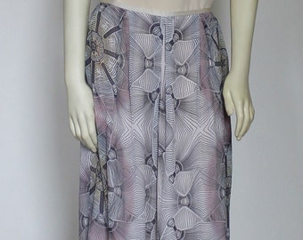 Long Maxi Pleated Skirt For Women Spring, Summer Chiffon Pocket Skirt Side Slit, Printed Custom Handmade