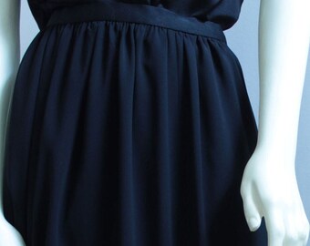 Black Chiffon Maxi Skirt For Women, Long Straight Formal Skirt With Pockets, High Slit Custom Handmade