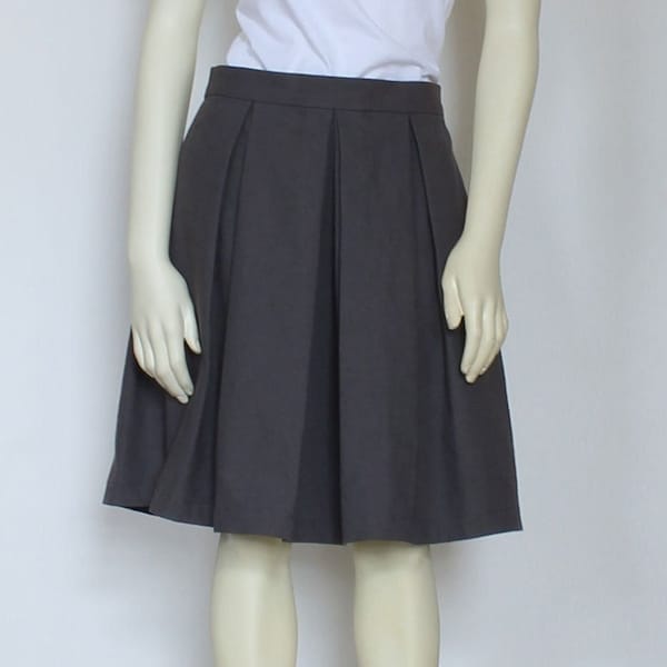 Gray Pleated Skirt