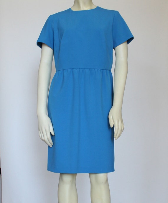 strapless open back dress Blue Square Neck Ruffle Satin Midi Dress & Reviews - Blue - Dresses main image 0