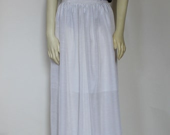 White Rayon Straight Long Skirt For Women, Summer Midi Skirt With Pockets, Casual Gathered Custom Handmade