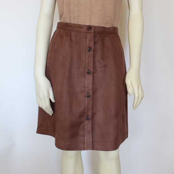 Brown suede skirt knee length deals