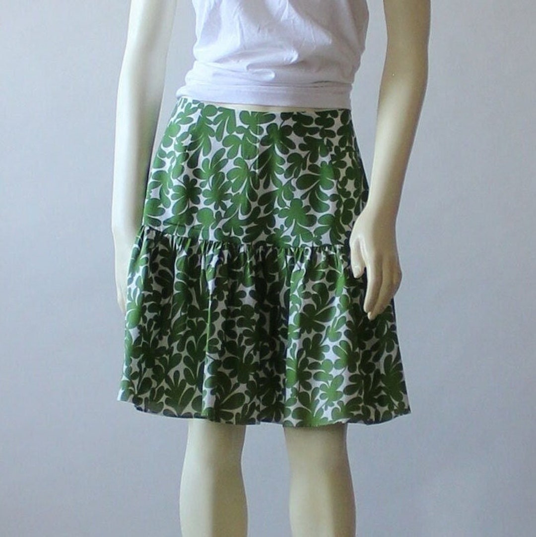 Green Stitched Skirt