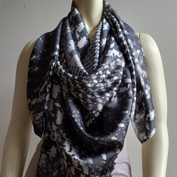 Square Oversized Polyester Satin Scarf, 48" Shawl Spring