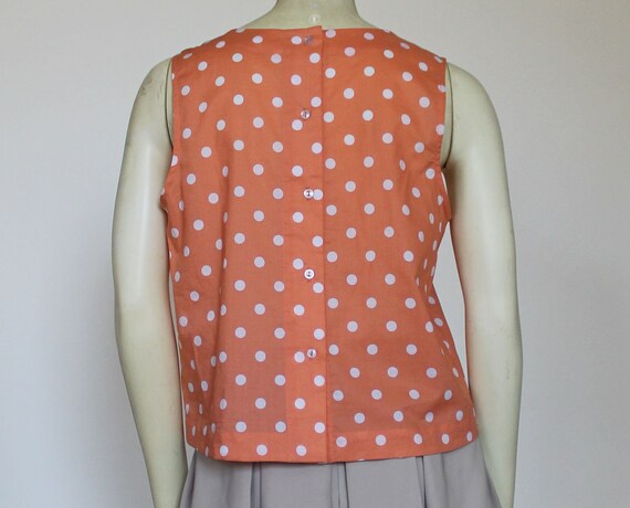 polka dots sleeveless tops