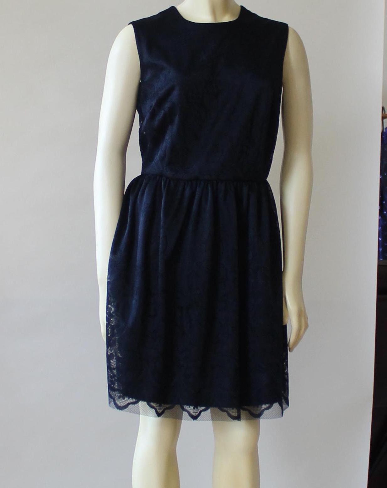Navy Formal Lace Dress for Women Knee Length Sleeveless Blue Dresses Wedding Guess Custom Handmade Etsy