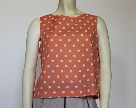 polka dots sleeveless tops