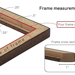 NON-GLARE | Stained Oak Wood Frame (1"w) | with non-glare acrylic (plexiglass) upgrade | handmade | available in custom sizes up to 28" image 9