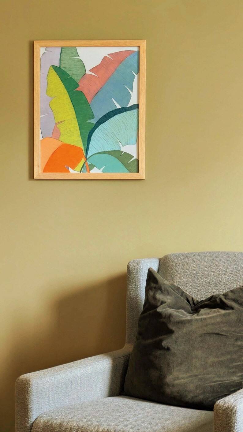 NON-GLARE | Stained Oak Wood Frame (1"w) | with non-glare acrylic (plexiglass) upgrade | handmade | available in custom sizes up to 28" image 2