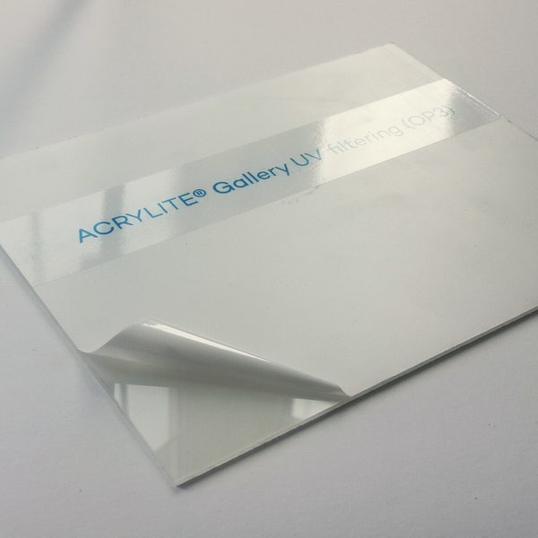 UV Acrylic Only (plexiglass)- Acrylite Premium framing grade alternative to glass, shatterproof, lightweight, made in USA